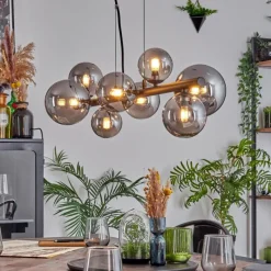 hofstein Chehalis Boule lumineuse, Suspension Fumé, 8 lumières