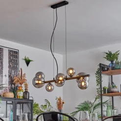 hofstein Chehalis Boule lumineuse, Suspension Fumé, 8 lumières