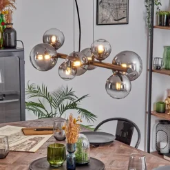 hofstein Chehalis Boule lumineuse, Suspension Clair, Fumé, 8 lumières