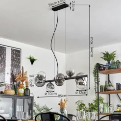 hofstein Chehalis Boule lumineuse, Suspension Clair, Fumé, 8 lumières