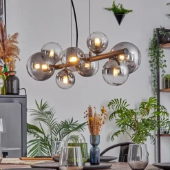 hofstein Chehalis Boule lumineuse, Suspension Clair, Fumé, 8 lumières