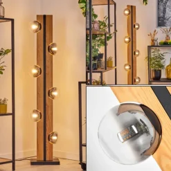 hofstein Chehalis Boule lumineuse, Lampadaire Écru, Noir, 6 lumières