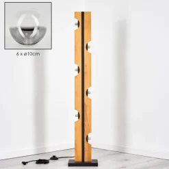 hofstein Chehalis Boule lumineuse, Lampadaire Écru, Noir, 6 lumières