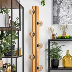 hofstein Chehalis Boule lumineuse, Lampadaire Écru, Noir, 6 lumières