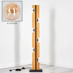 hofstein Chehalis Boule lumineuse, Lampadaire Écru, Noir, 6 lumières