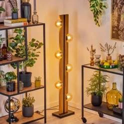 hofstein Chehalis Boule lumineuse, Lampadaire Écru, Noir, 6 lumières