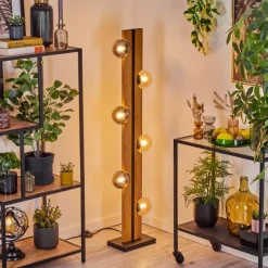 hofstein Chehalis Boule lumineuse, Lampadaire Écru, Noir, 6 lumières