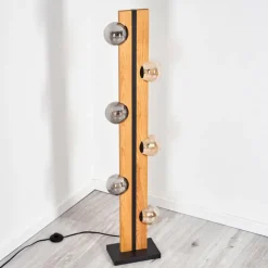 hofstein Chehalis Boule lumineuse, Lampadaire Écru, Noir, 6 lumières