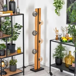 hofstein Chehalis Boule lumineuse, Lampadaire Écru, Noir, 6 lumières