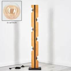 hofstein Chehalis Boule lumineuse, Lampadaire Écru, Noir, 6 lumières