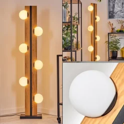 hofstein Chehalis Boule lumineuse, Lampadaire Écru, Noir, 6 lumières