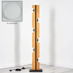 hofstein Chehalis Boule lumineuse, Lampadaire Écru, Noir, 6 lumières