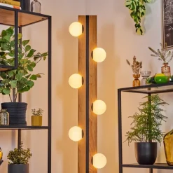 hofstein Chehalis Boule lumineuse, Lampadaire Écru, Noir, 6 lumières