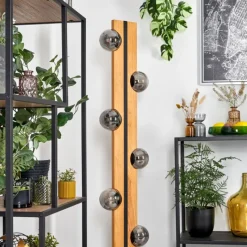 Suspension Verre Fumé-hofstein Chehalis Boule lumineuse, Lampadaire Écru, Noir, 6 lumières