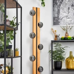 hofstein Chehalis Boule lumineuse, Lampadaire Écru, Noir, 6 lumières