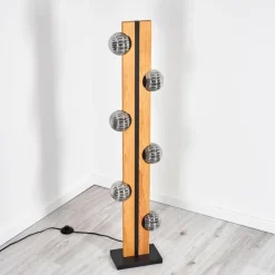 hofstein Chehalis Boule lumineuse, Lampadaire Écru, Noir, 6 lumières