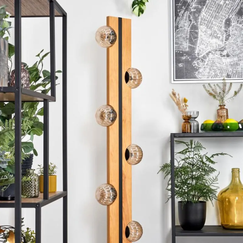 Lampes À Boules-hofstein Chehalis Boule lumineuse, Lampadaire Écru, Noir, 6 lumières