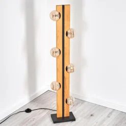 Lampes À Boules-hofstein Chehalis Boule lumineuse, Lampadaire Écru, Noir, 6 lumières