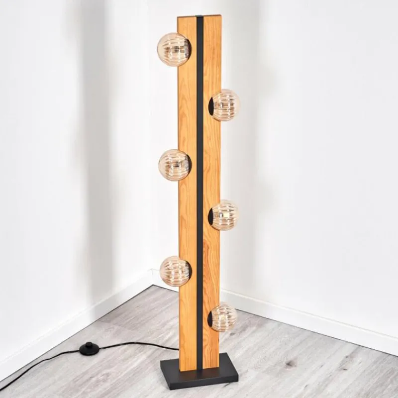 Lampes À Boules-hofstein Chehalis Boule lumineuse, Lampadaire Écru, Noir, 6 lumières