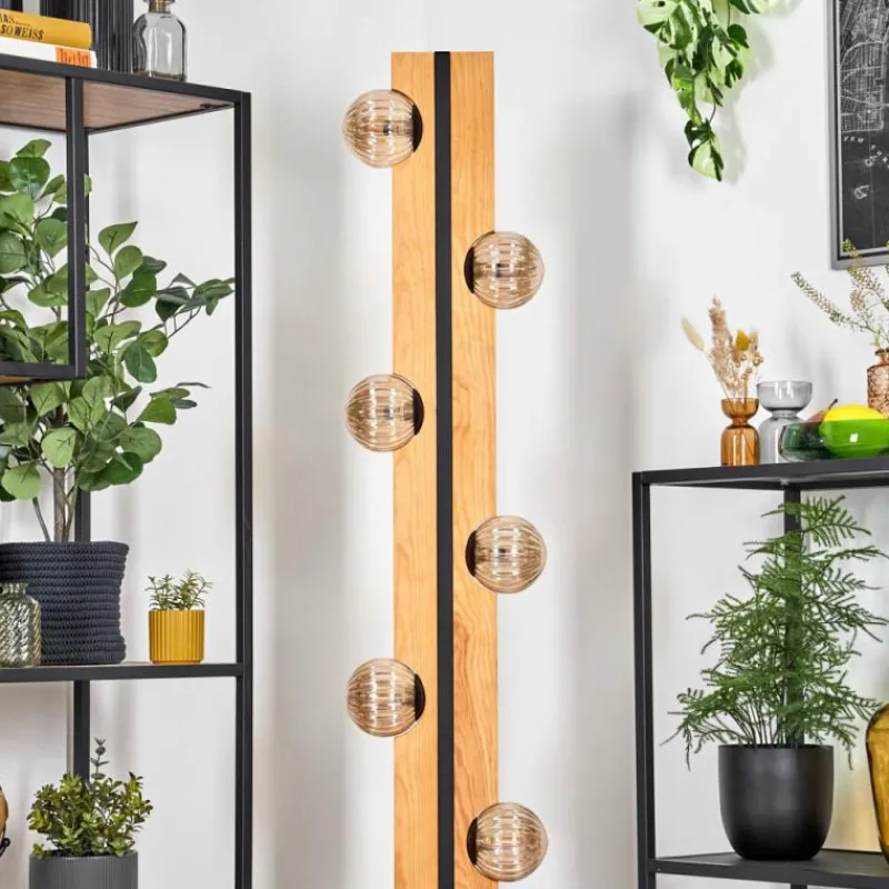 Lampes À Boules-hofstein Chehalis Boule lumineuse, Lampadaire Écru, Noir, 6 lumières