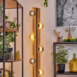 hofstein Chehalis Boule lumineuse, Lampadaire Écru, Noir, 6 lumières