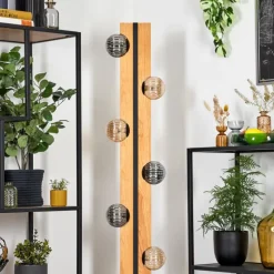 hofstein Chehalis Boule lumineuse, Lampadaire Écru, Noir, 6 lumières