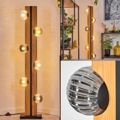 hofstein Chehalis Boule lumineuse, Lampadaire Écru, Noir, 6 lumières