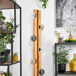 hofstein Chehalis Boule lumineuse, Lampadaire Écru, Noir, 6 lumières