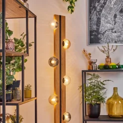 hofstein Chehalis Boule lumineuse, Lampadaire Écru, Noir, 6 lumières