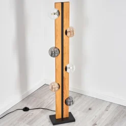 hofstein Chehalis Boule lumineuse, Lampadaire Écru, Noir, 6 lumières