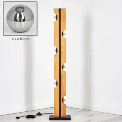 hofstein Chehalis Boule lumineuse, Lampadaire Écru, Noir, 6 lumières