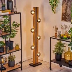 hofstein Chehalis Boule lumineuse, Lampadaire Écru, Noir, 6 lumières