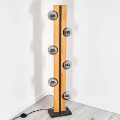 hofstein Chehalis Boule lumineuse, Lampadaire Écru, Noir, 6 lumières