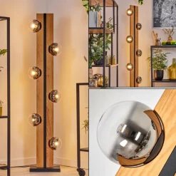 hofstein Chehalis Boule lumineuse, Lampadaire Écru, Noir, 6 lumières