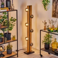 hofstein Chehalis Boule lumineuse, Lampadaire Écru, Noir, 6 lumières