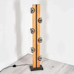 hofstein Chehalis Boule lumineuse, Lampadaire Écru, Noir, 6 lumières