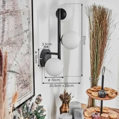 hofstein Chehalis Boule lumineuse, Applique murale Blanc, 3 lumières