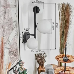 hofstein Chehalis Boule lumineuse, Applique murale Blanc, 3 lumières