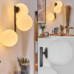 hofstein Chehalis Boule lumineuse, Applique murale Blanc, 3 lumières