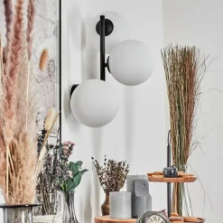 hofstein Chehalis Boule lumineuse, Applique murale Blanc, 3 lumières