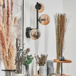 hofstein Chehalis Boule lumineuse, Applique murale Ambre, 3 lumières