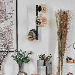 hofstein Chehalis Boule lumineuse, Applique murale 23 cm Ambre, Clair, 3 lumières