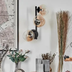 hofstein Chehalis Boule lumineuse, Applique murale Ambre, Clair, 3 lumières