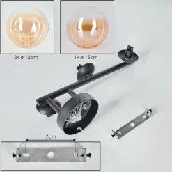 hofstein Chehalis Boule lumineuse, Applique murale 23 cm Ambre, Clair, 3 lumières