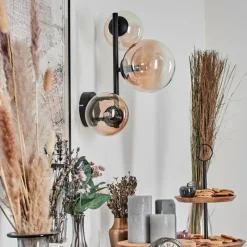 hofstein Chehalis Boule lumineuse, Applique murale 23 cm Ambre, Clair, 3 lumières