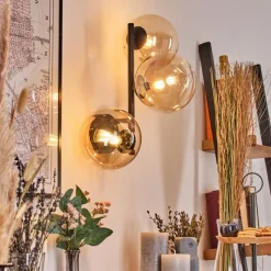 hofstein Chehalis Boule lumineuse, Applique murale 33 cm Ambre, Clair, 3 lumières