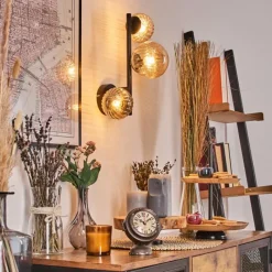 hofstein Chehalis Boule lumineuse, Applique murale Ambre, 3 lumières