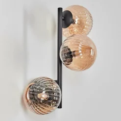 hofstein Chehalis Boule lumineuse, Applique murale Ambre, 3 lumières