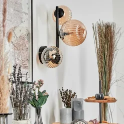 hofstein Chehalis Boule lumineuse, Applique murale Ambre, 3 lumières