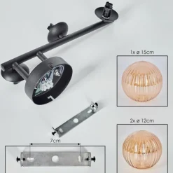 hofstein Chehalis Boule lumineuse, Applique murale Ambre, 3 lumières